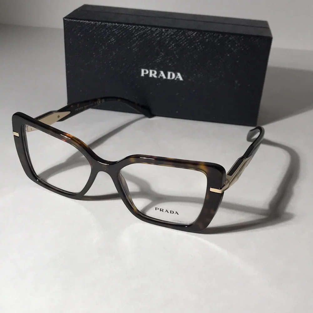 New Authentic Prada PR 03Z 2AU-1O1 🤎 Women's Brown Tortoiseshell Optical Glasses - Picture 3 of 14